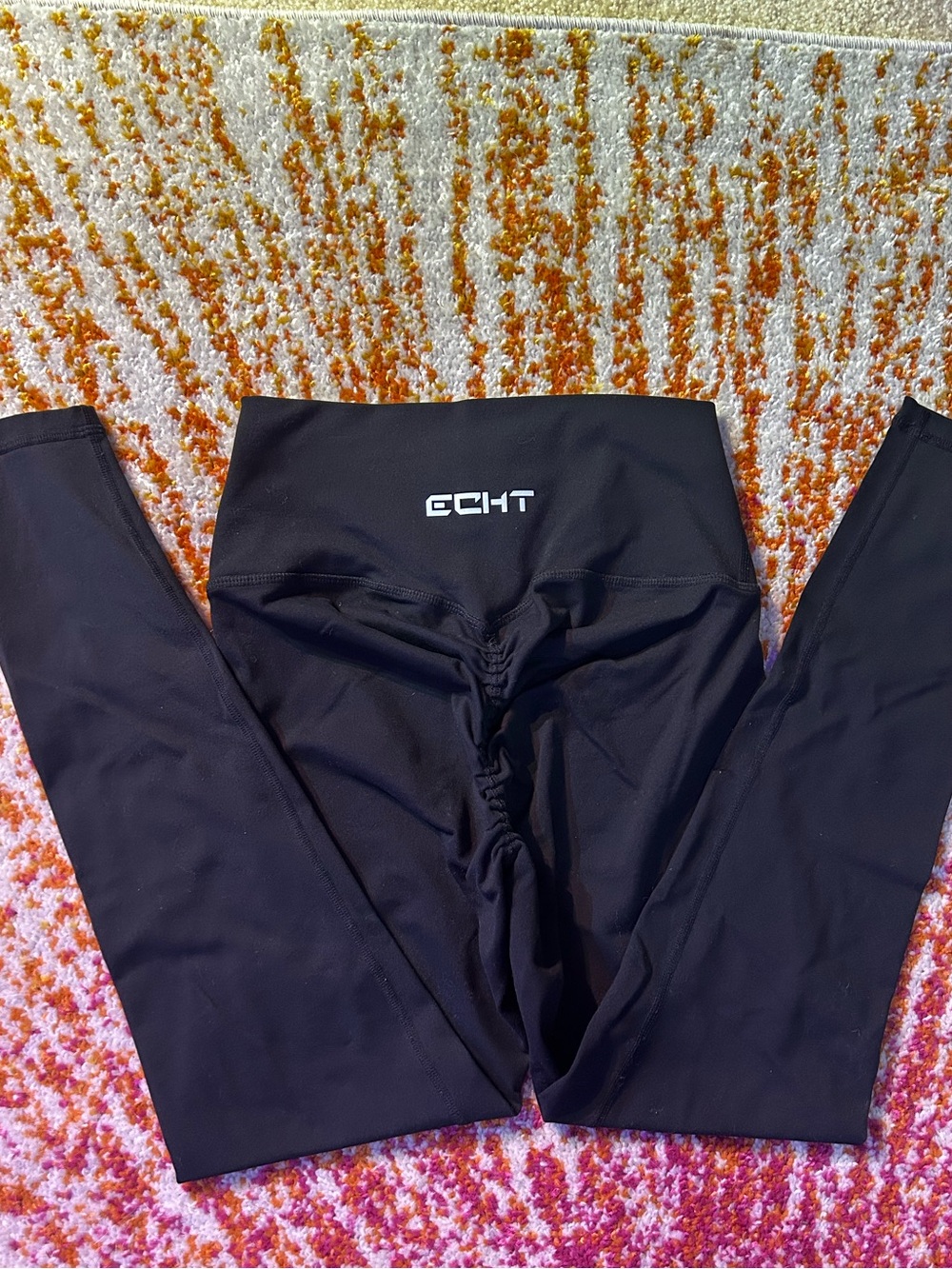 ECHT Black Womens Butt Scrunch High-Waist Leggings S